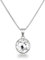 Schöner-SD Anhänger Kristall rund Halskette 925 Silber Crystal weiß