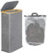 efluky Cesto Ropa Sucia con Tapa 63L, Cesta Ropa Sucia Estrecho de Bambú, Cesta de Almacenamiento, Cubo Ropa Sucia Pequeño Plegable para Baño, Dormitorio, Lavadero, Gris Azulado