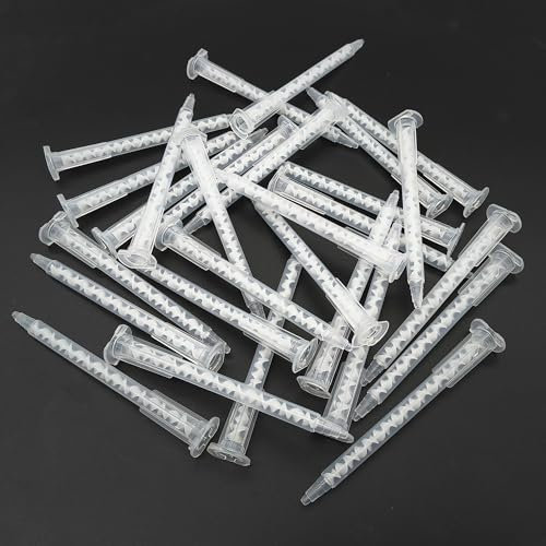 XCSJ 30 Pcs MA5.4-17S Ugelli Miscelazione Ugello Per Miscelazione Epossidica Statica Tubo Per Miscelazione Tubo Miscelazione Della Colla Ab Ugello Di Miscelazione Statica (Rapporto 1: 1) (bianco)