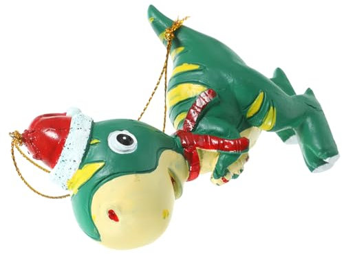 CRAFTHROU Dinosaur Design Xmas Tree Hanging Decor Christmas Themed Pendant Decorative Xmas Ornament Home Decor