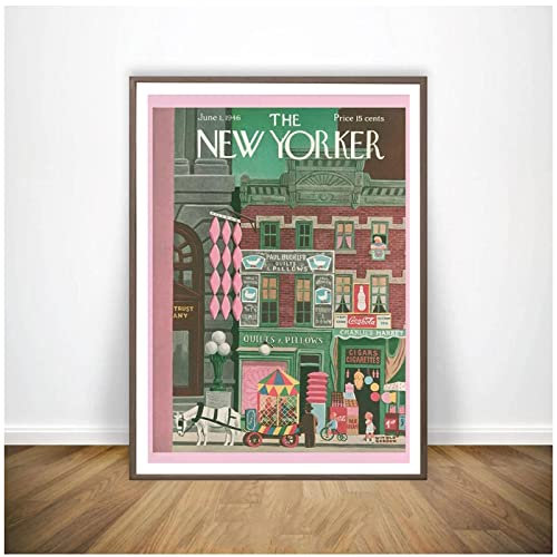 JINLIMAO Poster Kunstdrucke 30 * 50CM Senza Cornice New Yorker Magazine Abstraction Gallery Poster Canvas Wall Art Room Pictures for Bedroom Gifts Decor