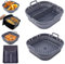 Genérico CASANEX Pack 2 moldes Silicona para freidora de Aire 22 cm con Separador, Compatible Cosori y Cecotec 5,5L, Antiadherente, Reutilizable, Apto para microondas y Horno, sin BPA (Cuadrado)