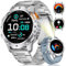Reloj Inteligente Hombre, 1.43'' AMOLED Pantalla, LED Linterna, Llamadas Bluetooth/Notificaciones, 120+ Modos Deporte, Monitor de Frecuencia Cardíaca/Sueño, Smartwatch para iOS y Android, Plateado
