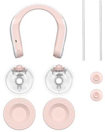 Bellababy Wearable Breast Pump,Easy Breastfeeding, Intelligent APP Hands-Free with 2 Modes & 9 Levels 24mm(Include 3 Inserts:17mm/19mm/21mm) (Pink)