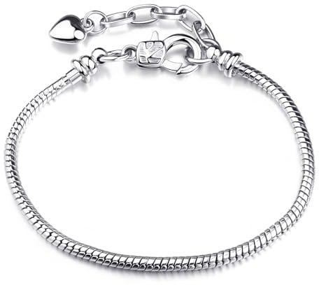 Apocalyptic-K 925 Sterling Silber personalisiertes Armband, Frauen-Mode-Schmuck, kostenlose Mix und Match, maßgeschneiderte Armband, (Stahl-17+4CM/6.7+1.5In, Φ3MM)