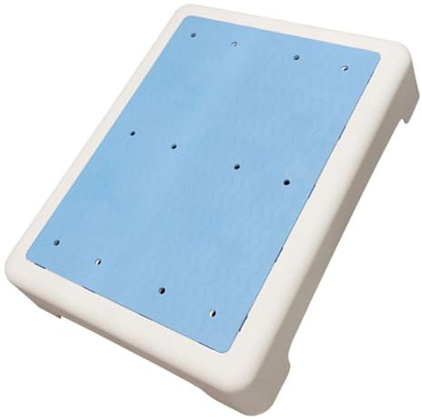 GARVALON Nonslip Short Step Stool Blue Bath Mat Anti-slip Shower Stool for Elderly and Children
