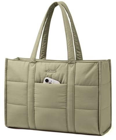 LOVEVOOK Laptoptasche Damen 15,6 Zoll, Groß Handtasche Shopper Puffer Tasche Arbeitstasche Aktentasche, Tote Bag Women Handbags Lehrertasche Schultasche Schultertasche für Uni Business Schule