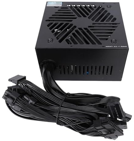 Elprico Fuente de Alimentación ATX de 600W, PSU ATX de Juego con Alta Salida de Corriente, Carga Eficiente, Protecciones Múltiples, Control Térmico Inteligente, Fuente de Alimentación