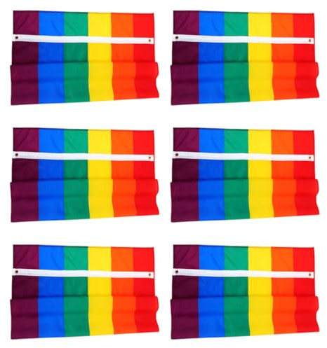 TOYANDONA 6 Banderas Del, Decoración Para La Comunidad Lgbt, Pancartas De Poliéster Para Jardín, Exterior, Interior, Porche, 60 X 90
