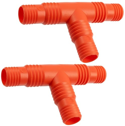AERZETIX - Set di 2 raccordi ripartitori riduttori scanalati a T 3/4'' e 1'' per tubo da irrigazione con diametro interno ∅19 e ∅25mm | in plastica | giunzione attrezzature giardinaggio