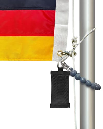 caeli Flaggengewichte für die Unterseite der Flagge, 450 Gramm Gegengewicht Fahnenmast-Haltering-Set, for Weighting/Fixing Flags, Mastzubehör für Masten mit 5 Zoll（Schwarz）