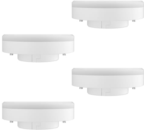 ORALUCE GX53 LED Bulbs, 6W=50W, Cool White 6000K, 556LM, Pack of 4 | Spotlight Bulbs, Save Energy, Flicker-Free, Non-Dimmable, CRI 82, for Under-Cabinet Lights, Ceiling Lights, Kitchens