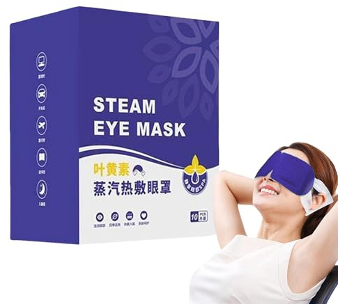 Steam Eye Patches - Warme Kompressen Pads für Schlafenszeit Entspannung | Weicher Stoff mit Selbstheizungstechnologie, 10-teiliges Masken-Set für Reisen, Spa, Studium, Filmnacht, Post-Workout