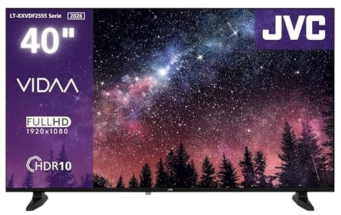 JVC VIDAA LT-40VDF2555 (2026) Smart TV, Full HD HDR, con diagonale dello schermo da 100 cm e triplo sintonizzatore integrato, TV LED