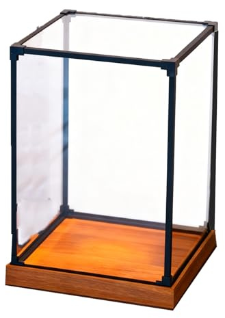 Minglez Acryl Vitrine Vitrine 30 cm 40 cm 50 cm 55 cm Hoch, Transparente Schutzvitrine für Figuren/Modelle, Holzvitrine für Sammlerstücke/Verkaufsveranstaltungen(40x40x25cm/16x16x10in)