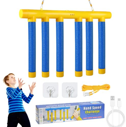 Mistep Catching Sticks Games Adjustable 3 Speed Reaction Game that Promotes Hand-eye Coordination, Agility and Sensory Development Adult Gift for Kids at Christmas Birthday (6pcsBlue Stick)