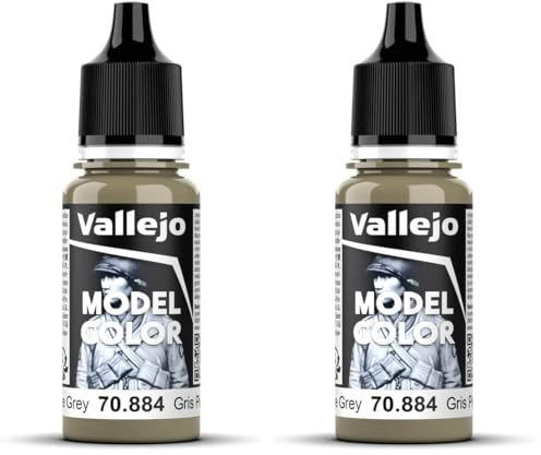 Vallejo Model Color Acrylic Paint, Stone Grey, 18 ml, Self-Leveling, BSL System for Modeling and Miniatures (Pack of 2)