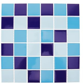 GETAJGHSD Swimming Pool Blue Ceramic Mosaic Tiles with Brick Effect for Bathroom and Kitchen Backsplash