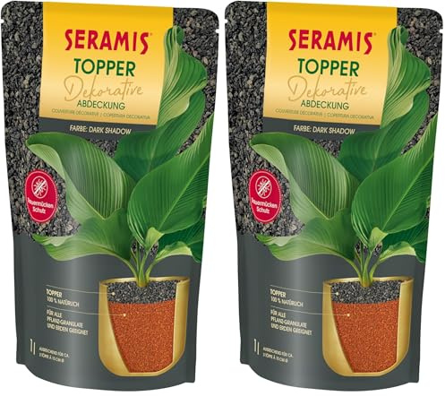 Seramis Pflanzgranulat Topper Dark Shadow, 1l (Packung mit 2)