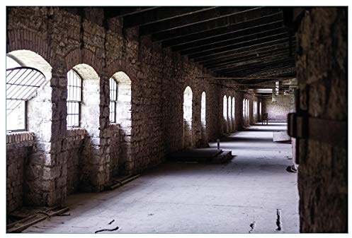 Wallario Küchenrückwand selbstklebend 90 x 60 cm, Motiv: Altes Bauwerk - stillgelegte Fabrik | Spritzschutz abwischbar & pflegeleicht