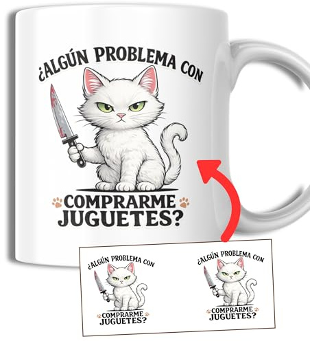 Taza Gato Frase - Frase Algún problema? - 350ml - Regalo mujer Original | Calidad AAA+ - Tazas desayuno
