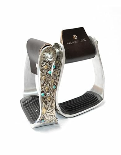 Western Imports Aluminium Western Stirrups with Engraving and Stones