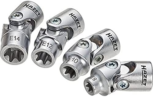 HAZET 880G-E/4 Torx Profile Socket Set - Chrome-Plated/Polished