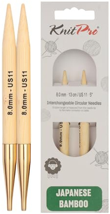 KnitPro Punte intercambiabili in bambù, 8,00 mm, 3 Pezzi