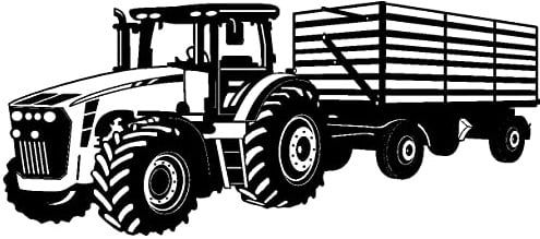 Samunshi® Wandtattoo Traktor mit Anhänger Trecker Kinderzimmer Kinder Wandaufkleber 100 x 42cm schwarz
