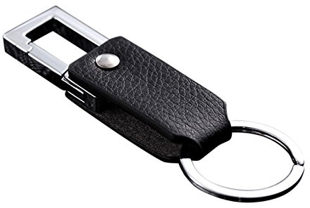 Cerbery - Porte-clés en cuir avec bagues et boîte-cadeau
