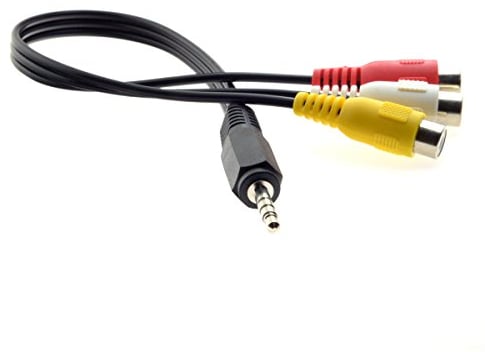 Cablecc auto AUX stereo 3.5 mm 1/20,3 cm maschio a 3 RCA AV femmina cavo audio video composito cavo 20 cm
