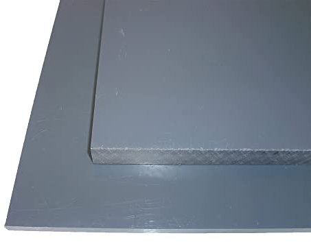 B&T Metall Hart PVC grau Platten 6,0 mm stark im Zuschnitt Größe 200 x 400 mm