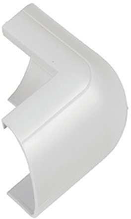 50mm x 25mm White Clip-Over Right Angled External Bend Trunking Adapter - Over Top | Loops