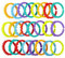 TOYMYTOY 24pcs Baby Teether Rings Links Toys Links Rattle Strollers Car Seat Travel Toys for Baby Infant Newborn