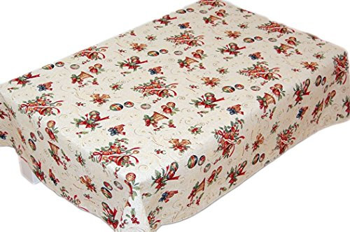 Tischdecke Weihnachten GOBELIN Beige Glöckchen Weihnachtstischdecke 150x250 cm Tischtuch (150 x 250 cm)