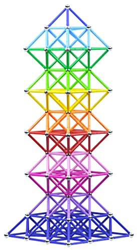 Veatree 206 Stück Magnetische Bausteine, Spielzeug, Magnet Lernspielzeug, Stapelspielzeug-Set für Kinder und Erwachsene, ungiftiges Bauspielzeug, 3D-Puzzle mit Aufbewahrungstasche