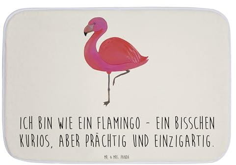 Mr. & Mrs. Panda Badteppich Flamingo Classic - Geschenk, Teppich Badezimmer, rosa, stolz, Freundin, Tochter, Einzigartig, einzigartig, Badvorleger,