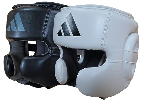 adidas Speed Sparring Kopfschutz für Boxtraining, weiß, M