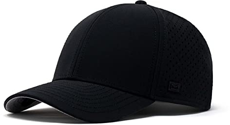 melin A-Game Hydro, Black, Men’s Performance Snapback Hats, Water-Resistant Fitted Baseball Caps for Men & Women, Golf, Running, or Workout Hat, Medium-Large