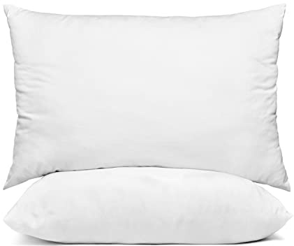 E4Emporium Luxury Polycotton Hollowfibre Non-Allergenic Pillows - Hotel Quality Polyester Pillow Pair, Hypoallergenic Case, Soft Sleeping Bed Pillows - Pack of 2 Pillows