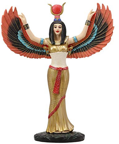Ebros Gift Ägyptische Göttin Isis Ra mit offenen Flügeln, Statue 30,5 cm hoch, Gottheit der Mutterschaft, Magische Weisheit und Natur, dekorative Skulptur Götter von Ägypten, Akzent (lebendige Farben)