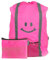 EAZY CASE Rucksack Schulranzen Regenschutz, Schutzhülle mit Reflektorstreifen, Regenüberzug, Regenschutzhülle wasserabweisend mit Reflektor und Tasche, mehr Sicherheit im Straßenverkehr, Smiley Pink