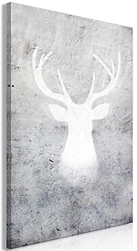murando - Wandbilder XXL Tiere 80x120 cm 1 tlg - Wand Deko Vlies Leinwand Bilder Groß Wanddeko Wohnzimmer Schlafzimmer Kunstdrucke - Abstrakt Elch Hirsch grau g-A-0208-b-a