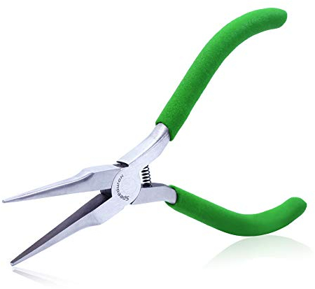 SPEEDWOX Needle Nose Pliers for Jewelry Making Smooth Jaws Long Nose 5 Inches Mini Thin Needle Plirer Extra Long Plier Fine Chain Nose Plier Professional Tool Beading Hobby Craft Supplies