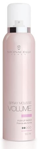 Monacelli Volumen Spray Mousse 150ml, Push-Up Wurzeln, Power an die Haarform, Volumen-Mousse für normales, dünnes und stützfreies Haar, hebt die Wurzeln für anhaltendes Volumen
