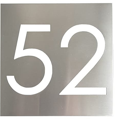 GUIZZO Creart - Numero Civico Esterno in Acciaio Inox con Fori 2 Cifre, Numeri Civici Esterni per Targa Personalizzata Made in Italy, Targhetta Personalizzata Porta Ingresso per Uso Esterno, 12x12H cm