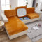 Sofa Sitzkissenbezug, Sofa Sitzkissenbezug Stretch Warm, Elastischer Kissenbezüge, Husse Überzug Bezug Für Sofa Sitzkissen, rutschfest Stoff Samt (Orange,Universal Chaiselongue)