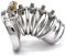 ZWFUN Peniskäfig Edelstahl Männliche Keuschheit Gerät Verschraubt CBT Cock Cage mit Spikes Stimulieren Denial Penis Ringe SM Bondage Knick Sissy Sex Spielzeug für Männer (Lichtbogenring-50mm)
