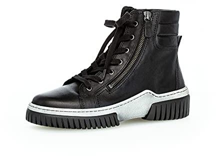Gabor Damen Stiefeletten, Frauen Schnürstiefeletten,Wechselfußbett,Best Fitting,reißverschluss,Lady,Ladies,Boots,Stiefel,schwarz,39 EU / 6 UK
