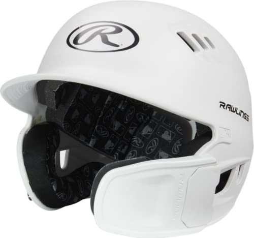 Rawlings | R16 REVERSIBLE EXT | Matte Batting Helmet | Reversible Face Guard | Junior (6 3/8 - 7 1/8) | Matte White